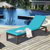 Patio Chaise Lounge Chair Outdoor Rattan Lounger Recliner Chair-Turquoise - Gallery View 1 of 12