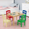5 pcs Kids Pine Wood Multicolor Table Chair Set  - Gallery View 1 of 12
