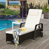 Cushioned outdoor chaise lounge with thick sponge padding and adjustable backrest, designed for ultimate comfort by the.
