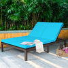2-Person Patio Rattan Lounge Chair with Adjustable Backrest-Turquoise - Gallery View 1 of 12