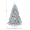 6-foot silver tinsel Christmas tree with 1036 branch tips and sturdy metal stand, perfect for festive indoor or outdoor.