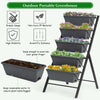 5-tier raised garden bed made of durable PP material, featuring excellent drainage for flowers and vegetables.