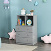 3 Drawer Dresser with Cubbies Storage Chest for Bedroom Living Room-Gray - Gallery View 1 of 12