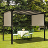 Outdoor canopy shade cover in beige, made of durable polyester, ideal for pergola structures, providing sun protection.