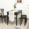 Set of 4 stackable black bentwood stools with padded seats, perfect for dining or space-saving in modern interiors.
