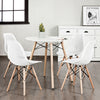 4 Pieces Modern Plastic Hollow Chair Set with Wood Leg-White - Gallery View 1 of 12
