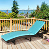 Patio Folding Adjustable Rattan Chaise Lounge Chair with Cushion-Turquoise - Gallery View 1 of 12