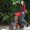 4-in-1 Kids Tricycle with Adjustable Push Handle-Red - Gallery View 1 of 9