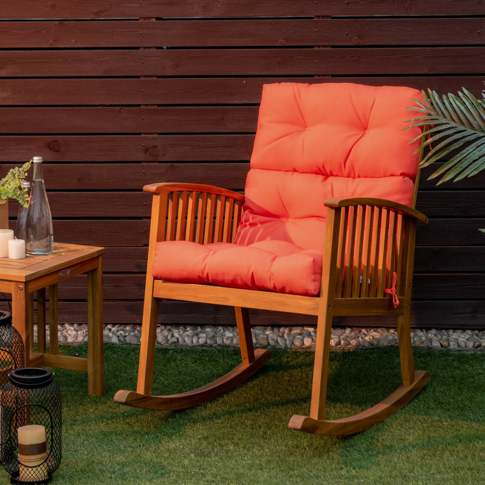 22 x 44 Inch Tufted Outdoor Patio Chair Seating Pad-Orange - Gallery View 1 of 12