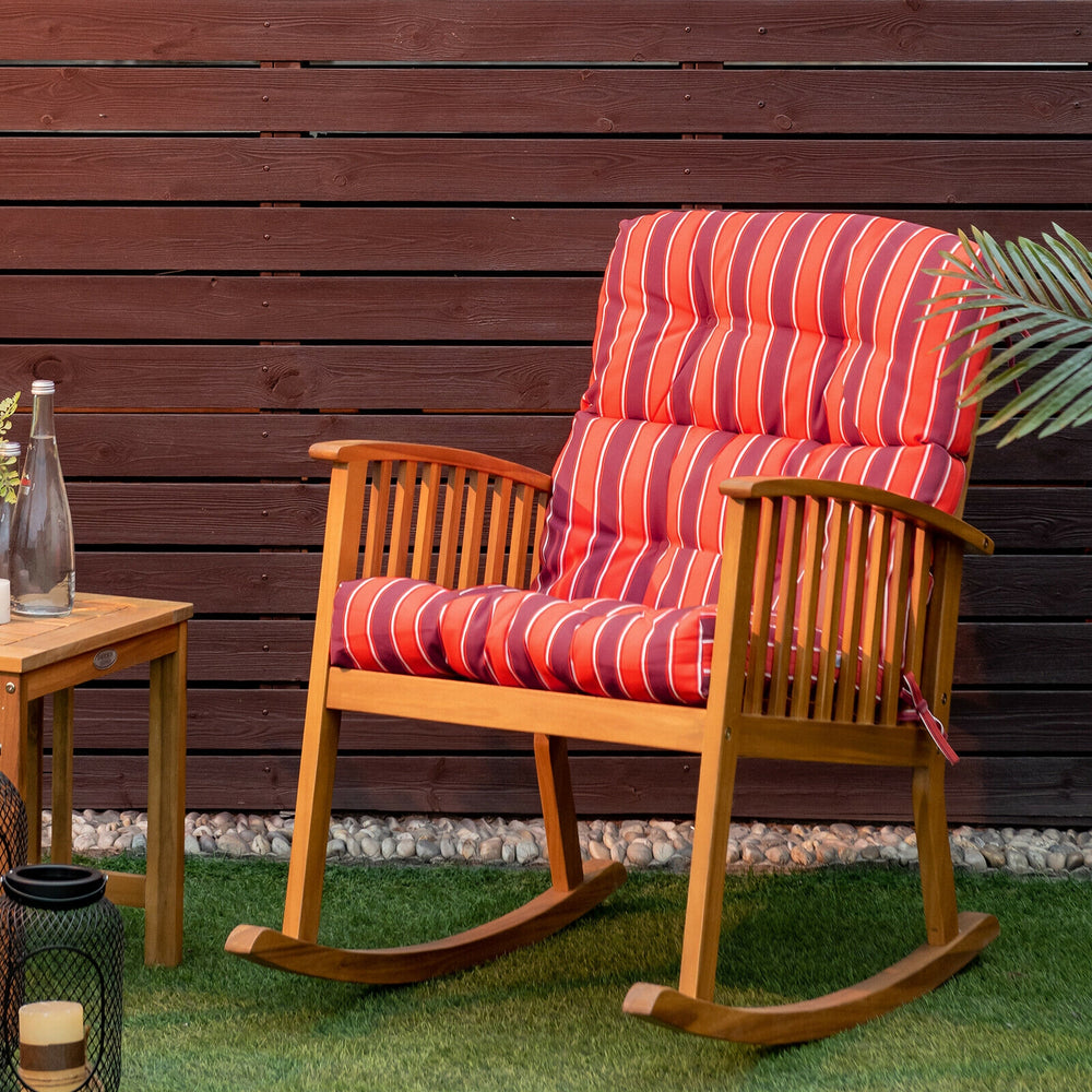 22 x 44 Inch Tufted Outdoor Patio Chair Seating Pad-Red - Gallery View 1 of 12