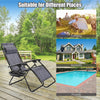 Folding lounge chair in gray with adjustable backrest, ideal for camping, backyard, and poolside relaxation.