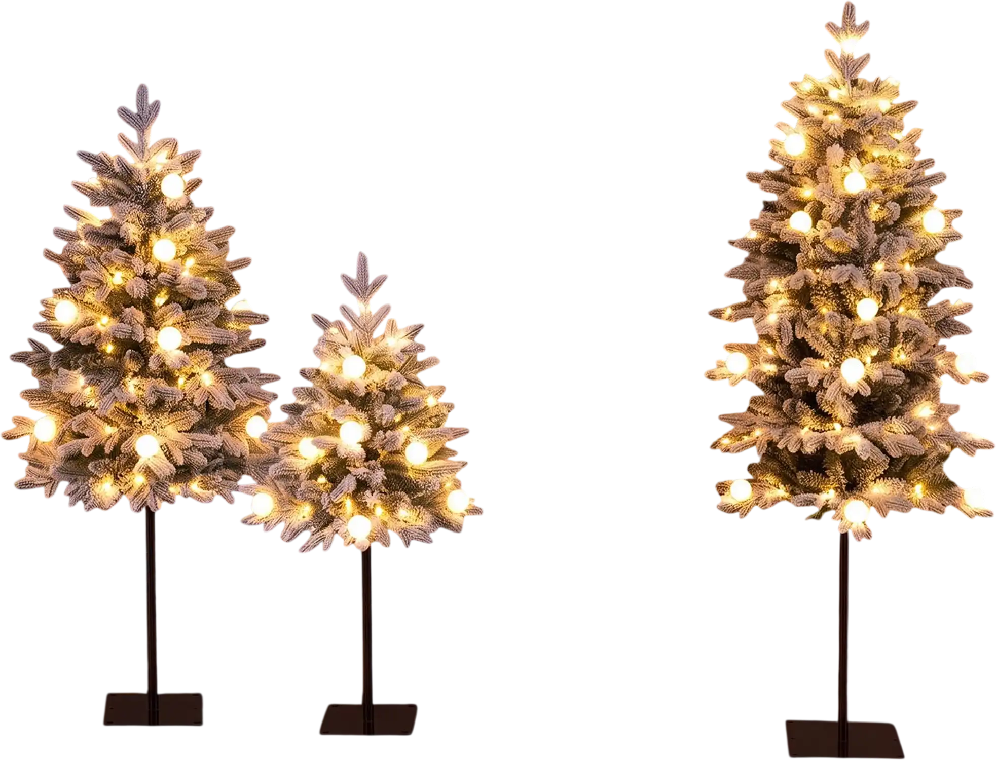 Costway Pre-Lit Christmas Tree Set of 3 3'/4'/5' 40600506 New