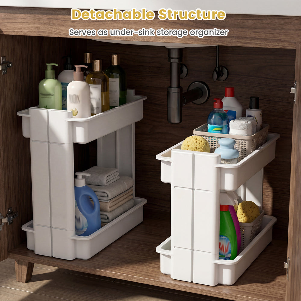 4-tier rolling utility cart with detachable trays, smooth wheels, and a modern design for versatile storage solutions.