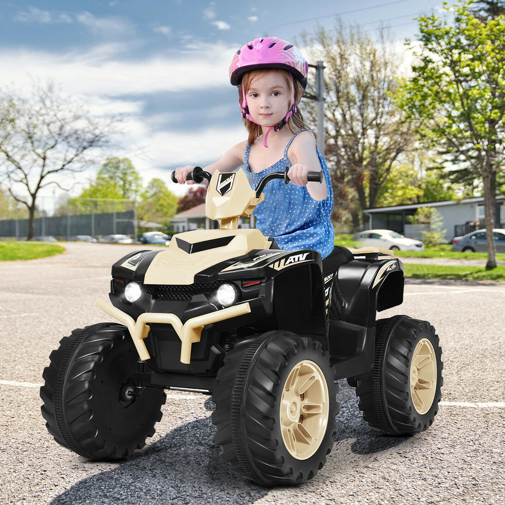 12V Kids Electric 4-Wheeler ATV Quad Ride On Car with LED Light-Yellow - Gallery View 1 of 12