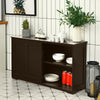 Kitchen Storage Cabinet with Wood Sliding Door-Brown - Gallery View 1 of 12