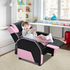 Kids Youth PU Leather Gaming Sofa Recliner with Headrest and Footrest-Pink - Gallery View 1 of 13