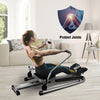 Adjustable double hydraulic resistance rowing machine for full-body workouts, featuring a soft seat and sturdy steel.