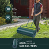 Lawn roller with U-shaped handle, 36 x 12 inches, water-filled, for leveling gardens and patios, lightweight steel.
