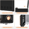 Retro 700W countertop microwave oven with 93° opening angle, safety non-slip pad, and easy-to-use control panel.