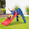 Children's folding plastic slide with easy climb steps and smooth slide, designed for safety and stability in outdoor.
