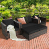 5 Pieces Patio Cushioned Rattan Furniture Set-Black - Gallery View 1 of 12