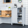 2-Door Bathroom Floor Storage Cabinet Space Saver Organizer-Gray - Gallery View 1 of 13