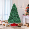 7-foot PVC artificial Christmas tree with LED lights, featuring hinged branches and a sturdy iron base, perfect for.