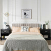 2 Pieces Nightstand with Storage Drawer and Cabinet-Black - Gallery View 1 of 8