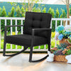 Patio Rattan Rocker Outdoor Glider Rocking Chair Cushion Lawn-Black - Gallery View 1 of 12