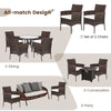 Set of 2 outdoor PE rattan armchairs with removable waterproof cushions, perfect for patio and garden relaxation.
