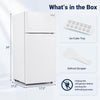 Mini 2-door refrigerator with freezer, 3.5 cu.ft capacity, featuring adjustable shelves and low-noise operation for versatile use.