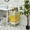 6 Drawers Rolling Storage Cart Organizer-Yellow - Gallery View 1 of 11