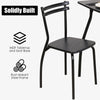 Black dining chair with a sturdy steel frame and MDF seat, designed for minimalist dining table sets.