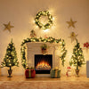 Christmas decoration set featuring a pre-lit wreath, garland, and two entrance trees for festive home decor.