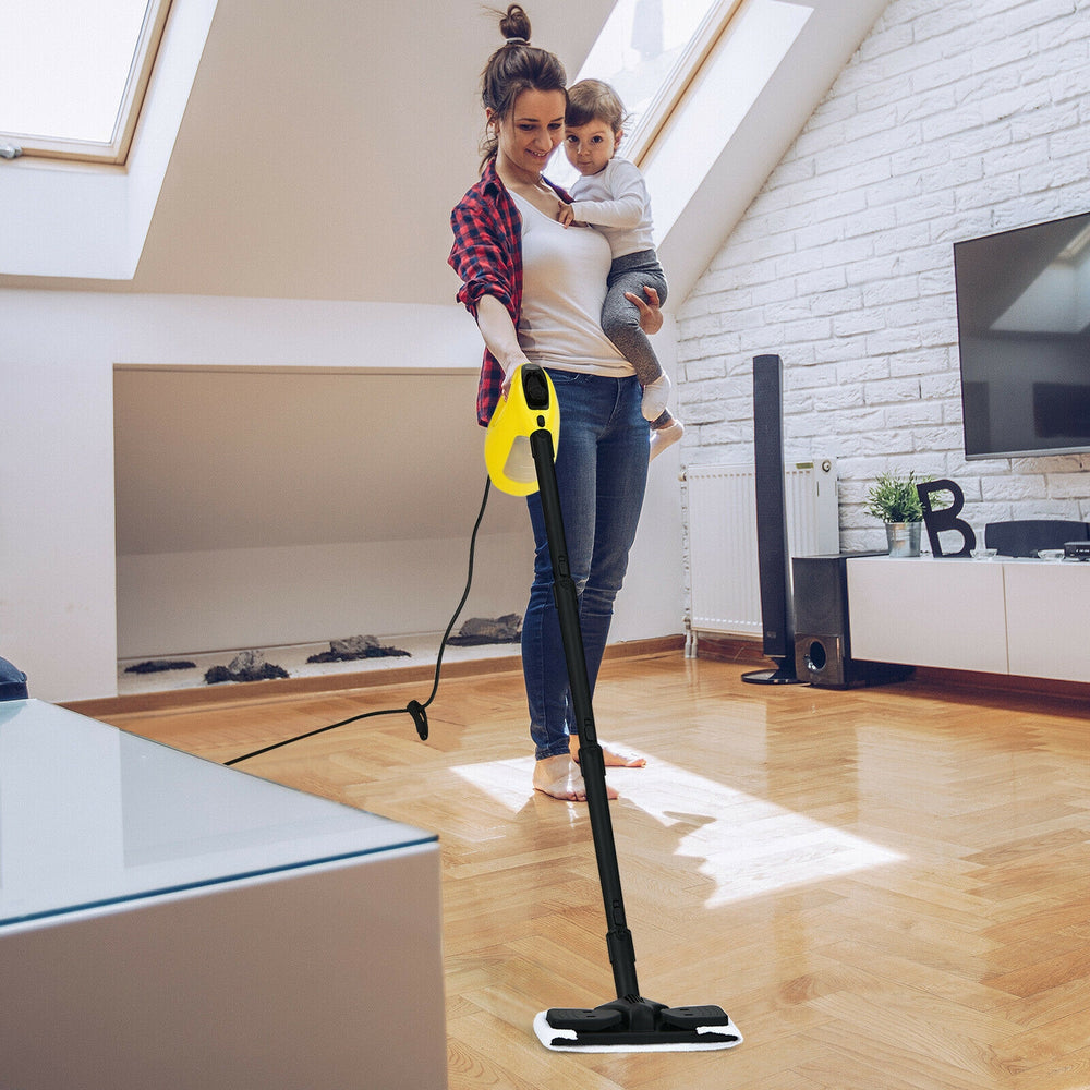 1400W Multipurpose Pressurized Steam Cleaner With 17 Pieces Accessories-Yellow - Gallery View 1 of 10