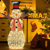 Lighted snowman decoration with 80 warm LED lights, perfect for indoor or outdoor festive displays.