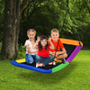Colorful 60-inch platform tree swing for kids, featuring durable Oxford fabric and a solid steel frame for outdoor fun.
