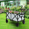 Collapsible outdoor folding wagon cart in gray with adjustable handle, large capacity, and universal wheels for easy.