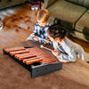 25-note wooden xylophone with mallets, featuring hardwood keys and a pine base, perfect for educational music play.