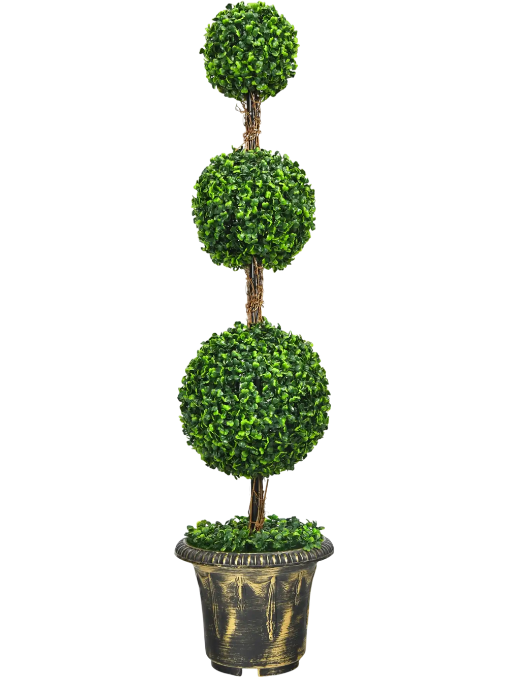 4 Feet Artificial Topiary Triple Ball Tree Plant