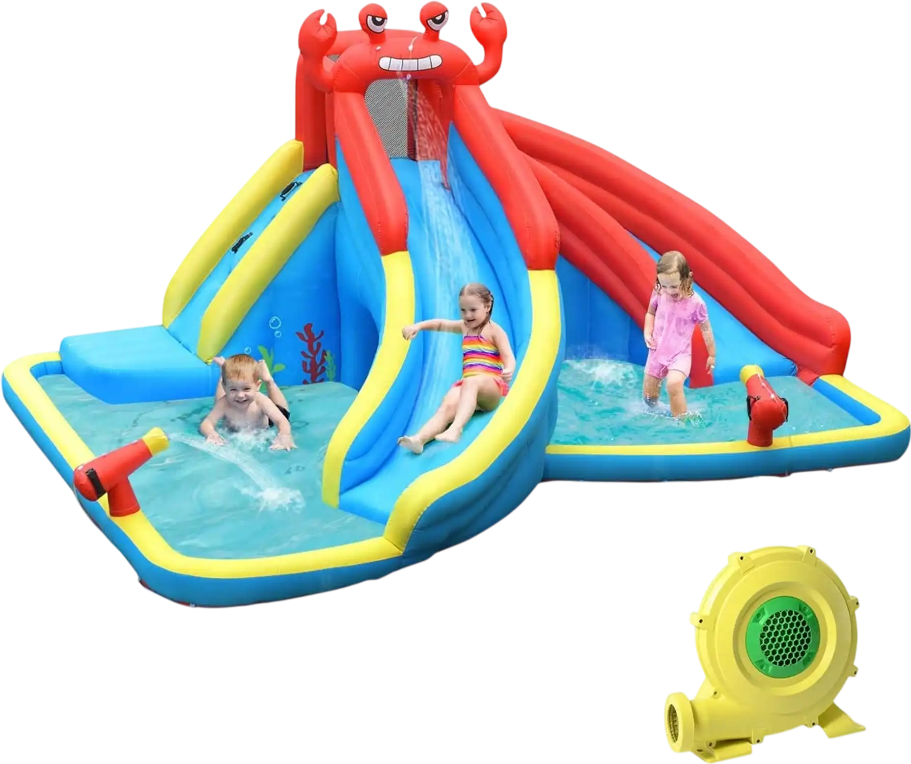 Costway Inflatable Water Slide Bounce House w/ Water Cannon & 950W Blower 63529184 New