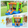 Kids inflatable bounce house with vibrant colors and mesh walls, designed for safety and fun in backyards or indoors.