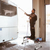 Aluminum folding step stool ladder with non-slip surface, ideal for washing windows and reaching high areas safely.