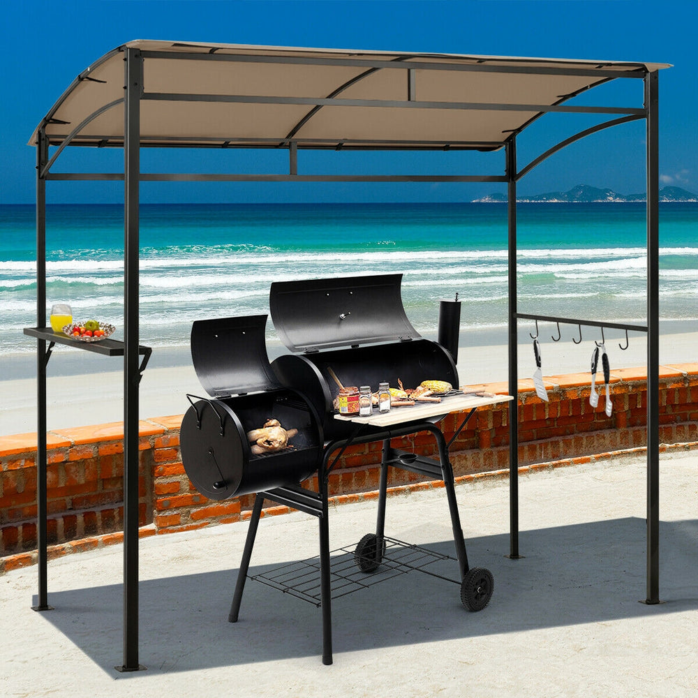 7 x 4.5 Feet Grill Gazebo Outdoor Patio Garden BBQ Canopy Shelter-Brown - Gallery View 1 of 10