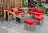 8 Pieces Patio Rattan Furniture Set with Storage Waterproof Cover and Cushion-Red - Gallery View 1 of 11