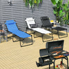 Foldable Recline Lounge Chair with Adjustable Backrest and Footrest-Black - Gallery View 1 of 10