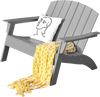Gray HDPE patio Adirondack chair with wide armrests, perfect for two, ideal for porch or backyard relaxation.