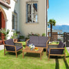 4 Pieces Patio Rattan Furniture Set with Removable Cushions-Gray - Gallery View 1 of 8