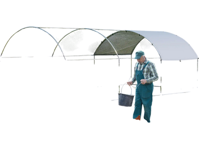Costway Large Metal Outdoor Galvanized Chicken Coop Dome Cage with Cover 19' 98147320 New