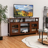 58 Inch TV Stand Console Center with 2 Cabinets and Open Shelf-Walnut - Gallery View 1 of 12